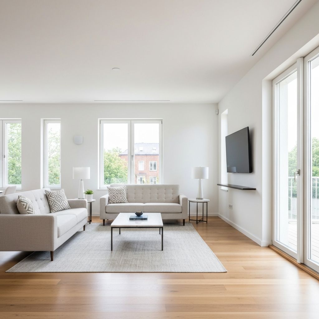 Bright modern living room representing owner properties